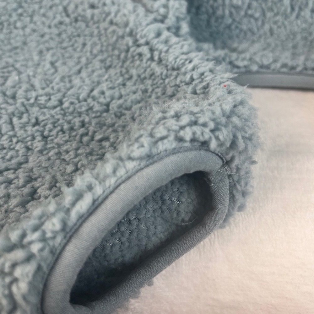 Hippie Rose Cozy Blue Sherpa Half-Zip Hoodie | Soft Plush Warm Winter Essential - Picture 5 of 9